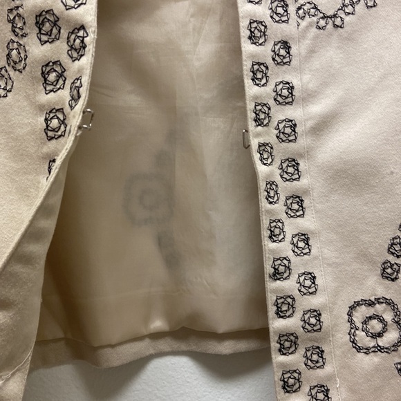 Vintage Susan Bristol | Embroidered Blazer 3/4 Sleeves‎ Floral Cream/Black M - Picture 11 of 15